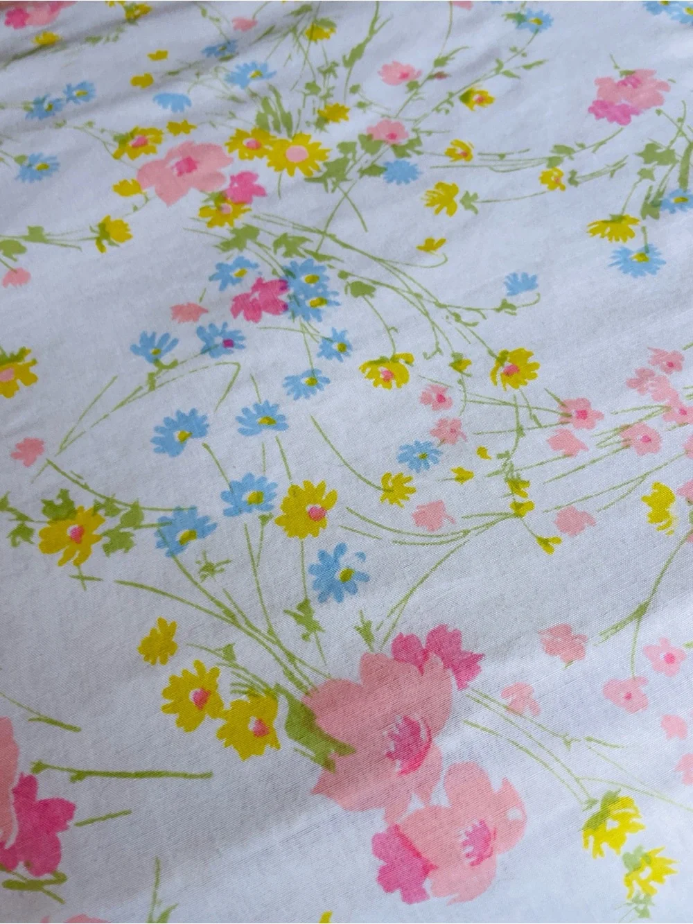 Vintage 70s Fieldcrest Floral Wildflower Queen Size Sheet Set